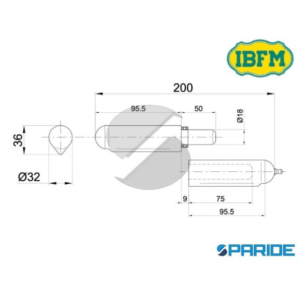 CERNIERA A SALDARE 200 MM 414 G CON CUSCINETTI E INGRASSATORE IBFM 414200G
