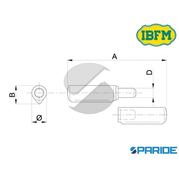 CERNIERA A SALDARE 40 MM INOX 914 CON PERNO FISSO E COSTA IBFM 914040