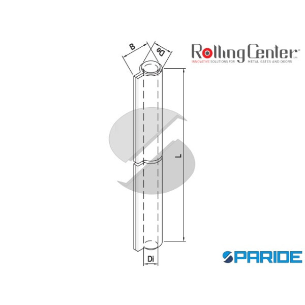 CERNIERA A SALDARE 60 MM 133 CON 2 ALI PERNO SFILABILE ROLLING CENTER