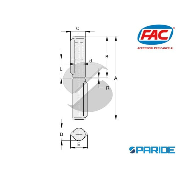 CERNIERA A SALDARE 80 MM 256 80 VL4302 FAC GOCCIA PERNO E RONDELLA OTTONE