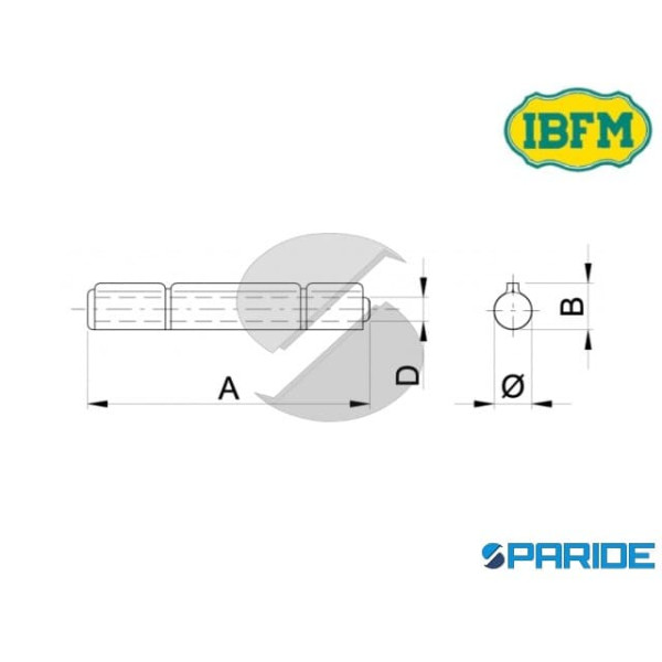 CERNIERA A SALDARE 80 MM 402 CON 3 ALI PERNO SFILABILE IBFM 402080