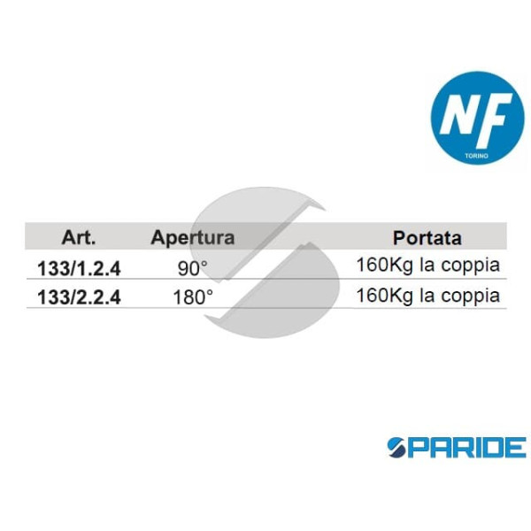 CERNIERA A SCOMPARSA 180 133 224 PER PROFILI NOVA-FERR