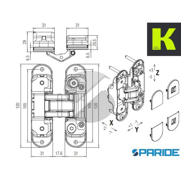 CERNIERA A SCOMPARSA ATOMIKA K8000 NO HD NERO OPACO KRONA KOBLENZ