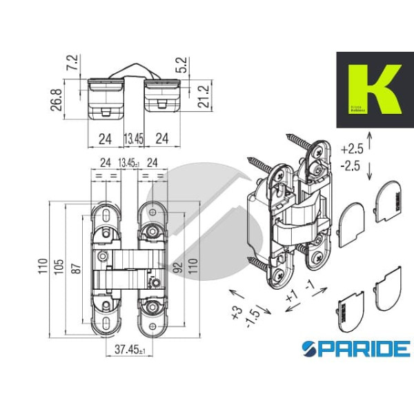 CERNIERA A SCOMPARSA HYBRID K1060 DXSX BIANCO KRONA KOBLENZ