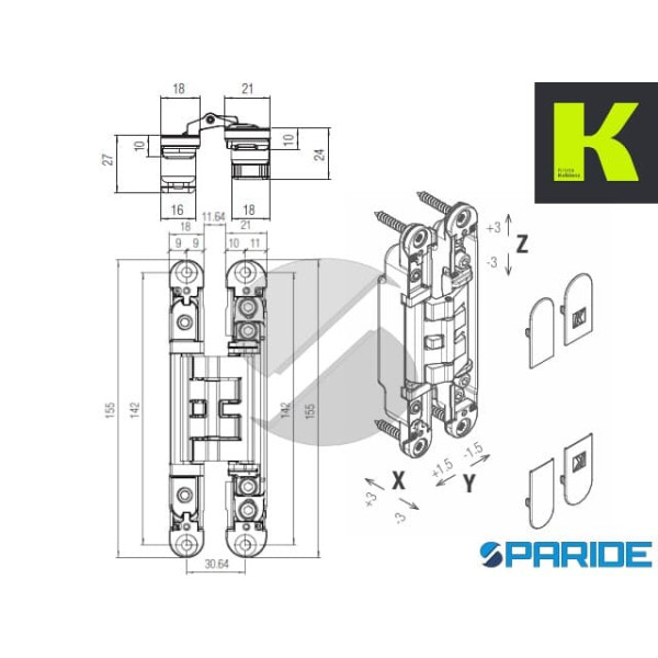 CERNIERA A SCOMPARSA K2460 HYBRID CROMO SATINATO KRONA KOBLENZ