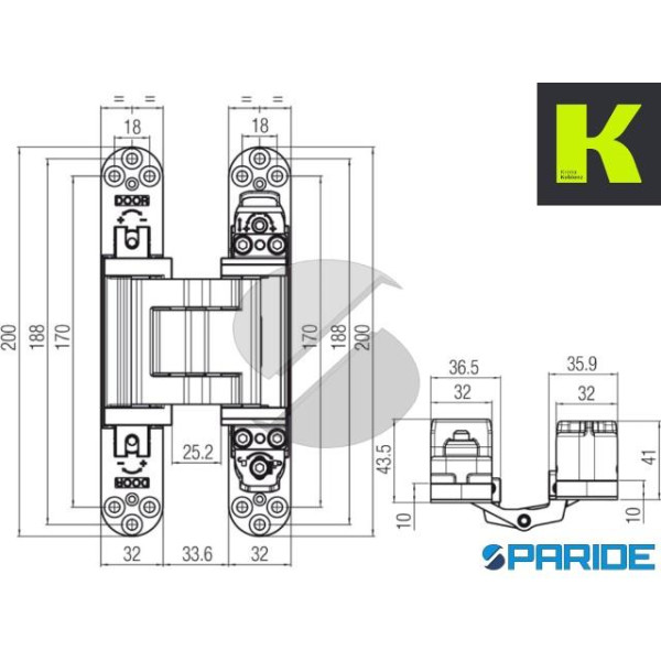 CERNIERA A SCOMPARSA KROSS8 K2810 DXSX CROMO SATINATO KRONA KOBLENZ
