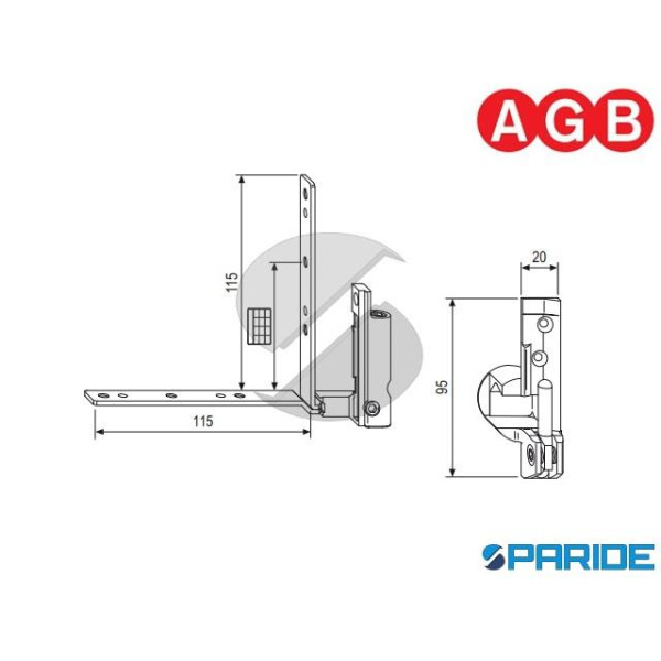 CERNIERA ANGOLARE A12 130 KG B18-20 SX A400400602 ...