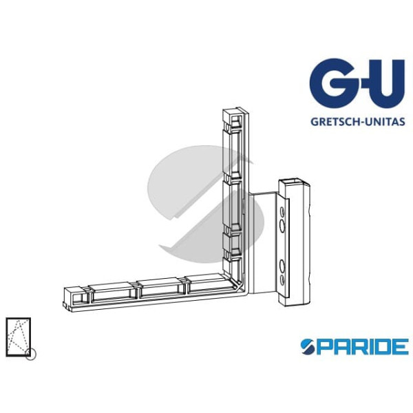 CERNIERA ANGOLARE A12 I13 DX PER FINESTRA GU B20 CON CAVA FERRAMENTA UNI-JET M 8\12 200KG