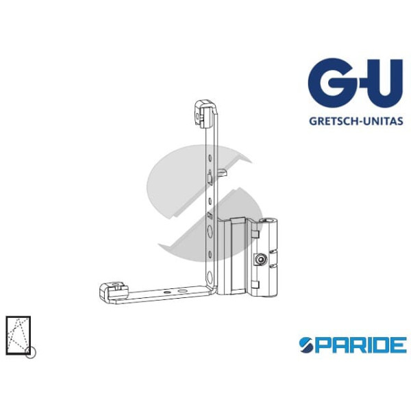 CERNIERA ANGOLARE SX A4 I9 UNI-JET D 6-37455-18-L-1 GU B18 PER SERRAMENTI METALLO