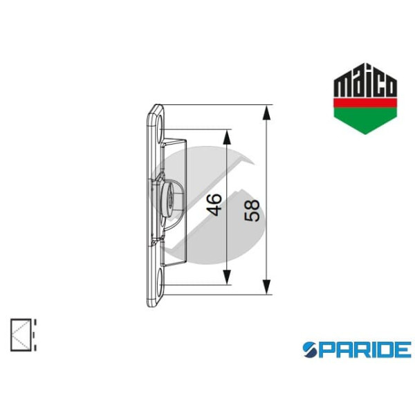 CERNIERA CENTRALE A SCOMPARSA ASSE 9 220220 MAICO REGOLABILE IN PROFONDITA