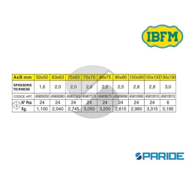 CERNIERA EXTRA PESANTE 90X90 MM 458 ACCIAIO ZINCATO IBFM