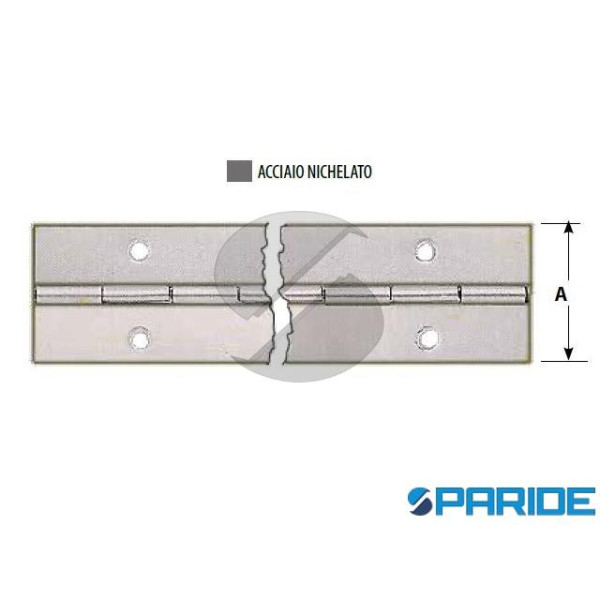 CERNIERA METRAGGIO 2 MT NICHELATA 40 MM PER LEGNO
