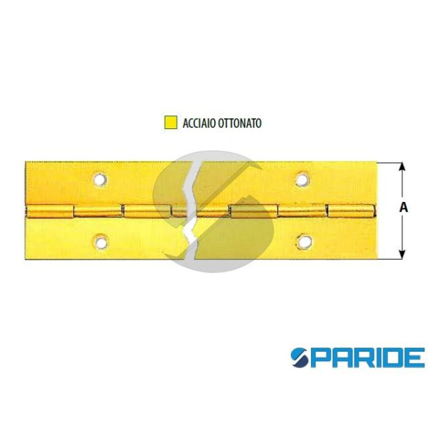 CERNIERA METRAGGIO 2 MT OTTONATA 32 MM PER LEGNO