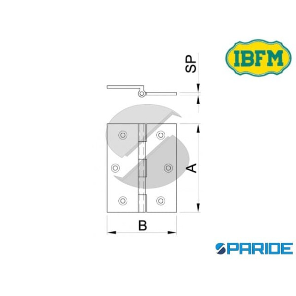 CERNIERA MEZZO COLLO 50X40 1102 OTTONE PER LEGNO IBFM