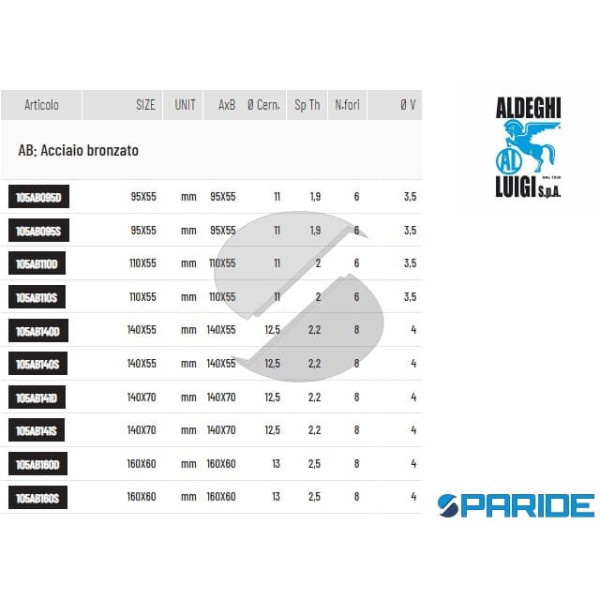 CERNIERA PAUMELLES 110X55 MM SINISTRA 105AB110S ALDEGHI
