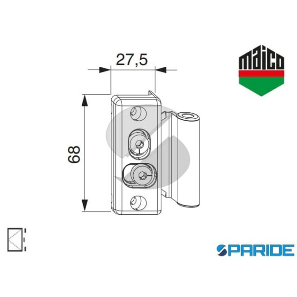 CERNIERA PER 3 ANTE PARTE ANTA 57892 MAICO LEGNO