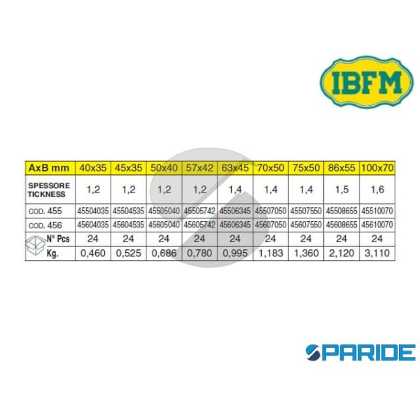 CERNIERA PESANTE 100X70 MM 456 ACCIAIO ZINCATO IBFM