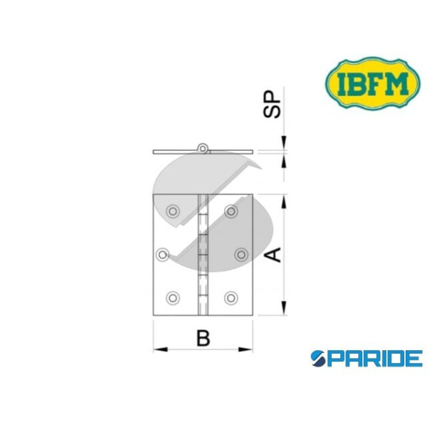 CERNIERA PIANA 40X35 MM 1101 OTTONE PER LEGNO IBFM