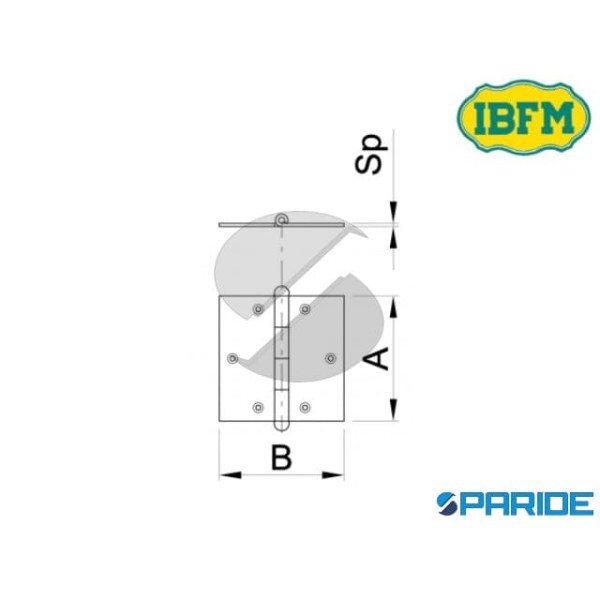CERNIERA PIANA 50X40 MM 453 OTTONATA IBFM