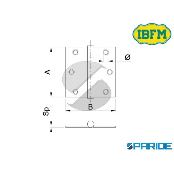 CERNIERA STRETTA INOX 30X20 AVVITARE 950 IBFM