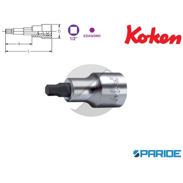 CHIAVE A BUSSOLA ESAGONALE 1\2 EN 10 MM L 50 MM 40...