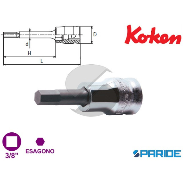 CHIAVE A BUSSOLA ESAGONALE 3\8 E 7 L 50 MM 3010MZ ...