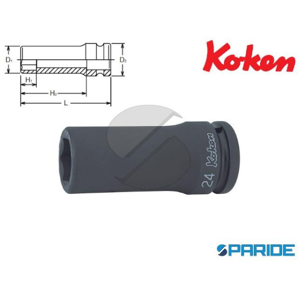 CHIAVE A BUSSOLA ESAGONALE LUNGA 3\4 EN 18 MM 16301M KOKEN IMPACT