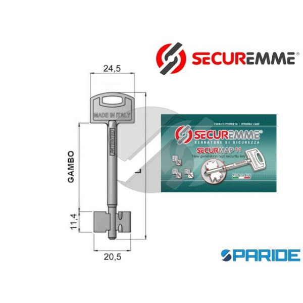 CHIAVE DOPPIA MAPPA SECURMAP11 SECUREMME PATENTED ...