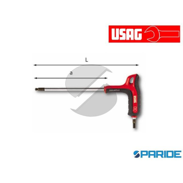 CHIAVE MASCHIO ESAGONALE 280 HGTS 5 A TESTA SFERIC...
