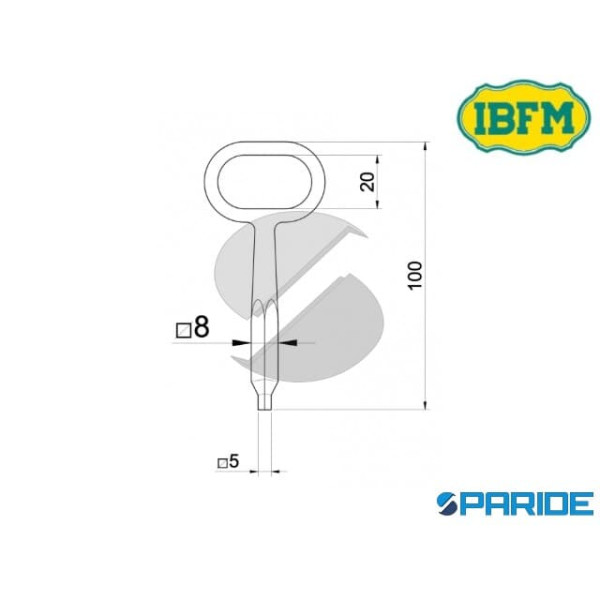 CHIAVE MASCHIO PER TAVELLINI ZINCATA 23\A IBFM