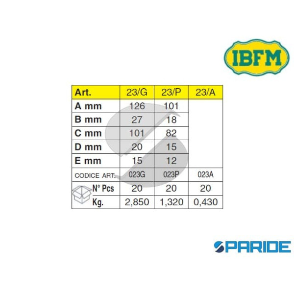 CHIAVE MASCHIO PER TAVELLINI ZINCATA 23\A IBFM