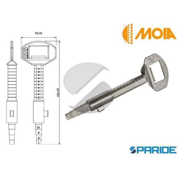 CHIAVE MULTIFUNZIONE DMCH0170 IN METALLO PRESSOFUS...