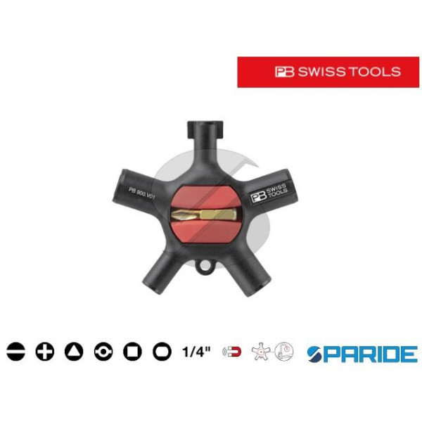 CHIAVE UNIVERSALE PB 900 V01 PER QUADRI CON PORTAINSERTI E 2 PRECISIONBITS C6 SWISS TOOLS