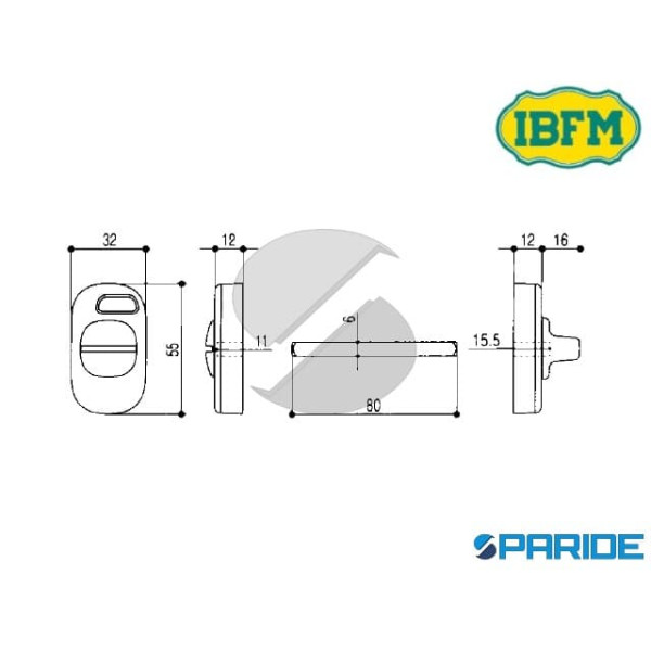 CHIAVISTELLO LIBERO-OCCUPATO 47\S IBFM IN PLASTICA CON CILINDRO SAGOMATO
