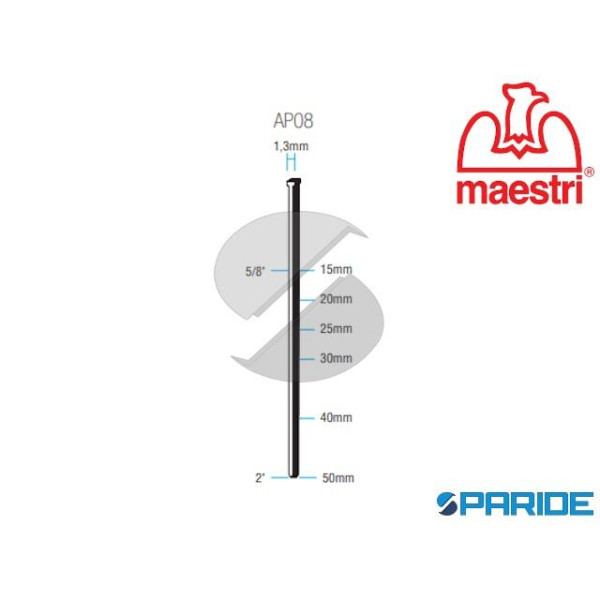 CHIODINI PER FISSATRICI CON TESTA L 40 MM AP08 BRA...