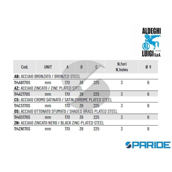 CHIUDIPORTA ERCOLE LATO DESTRO 114CS170D ALDEGHI CROMO SATINATO