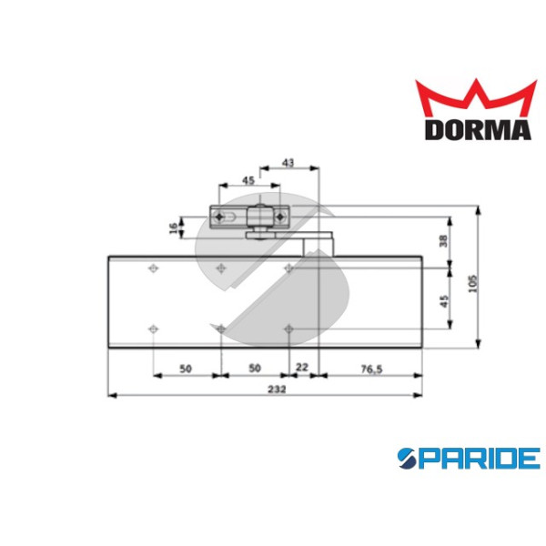 CHIUDIPORTA UNIVERSALE TS 72 SOLO CORPO NERO DORMA