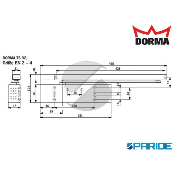 CHIUDIPORTA UNIVERSALE TS 92 DORMA TESTA DI MORO