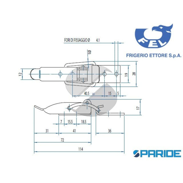 CHIUSURA A LEVA 2060001 NICHELATA FRIGERIO ETTORE
