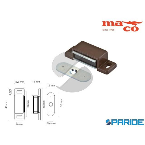 CHIUSURA MAGNETICA 48 MM 0781 MARRONE 4 KG MACO