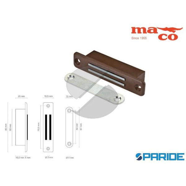 CHIUSURA MAGNETICA 82 MM 0650 MARRONE PER SPORTELL...