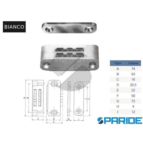 CHIUSURA MAGNETICA UC20 BIANCO A BATTUTA VAREC