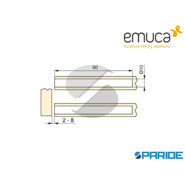 CHIUSURA PUSH LATCH INCASSO 80 MM GRIGIO CHIARO 1908421 EMUCA