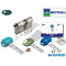 CILINDRO DOPPIO L 100 CHAMPIONS PRO MOTTURA ARMO RIARMO B=45 C=55 NICHELATO 5 CHIAVI