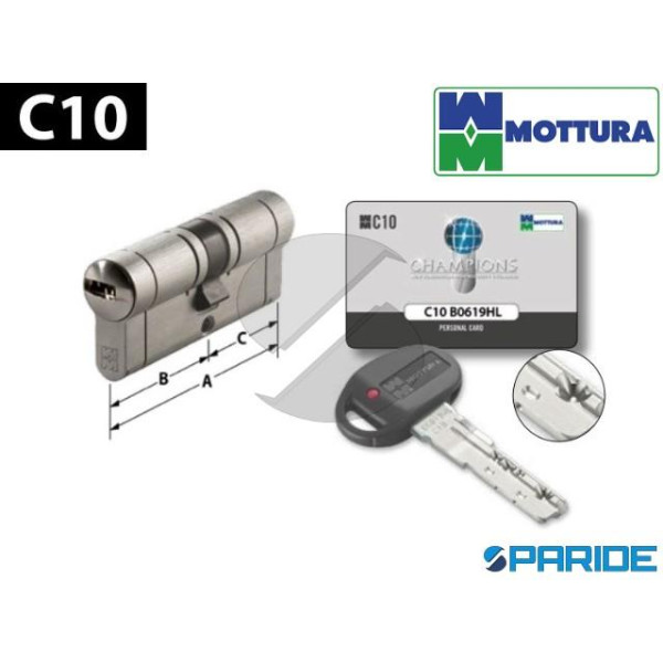 CILINDRO DOPPIO L 60 C10 MOTTURA B=30 C=30 NICHELA...