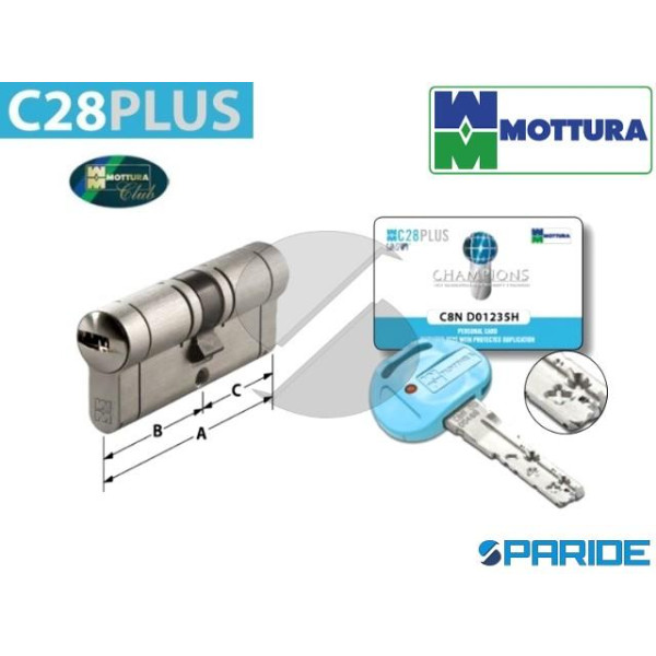 CILINDRO DOPPIO L 60 C28PLUS MOTTURA B=30 C=30 NIC...