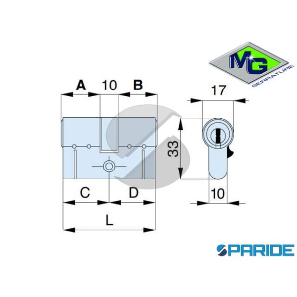 CILINDRO DOPPIO L 60 HSP2 MG SERRATURE C=30 D=30 NICHELATO