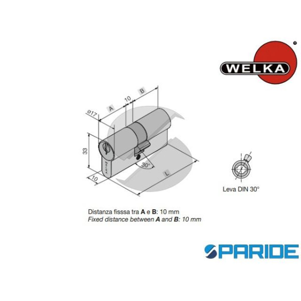 CILINDRO DOPPIO L 70 70022380 OTTONE WELKA 22-10-3...