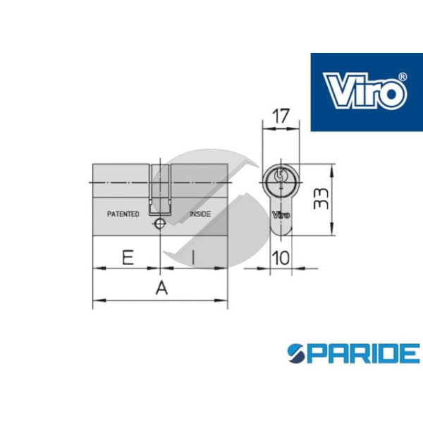 CILINDRO DOPPIO L 80 753 30 OTTONE VIRO E=35 I=45