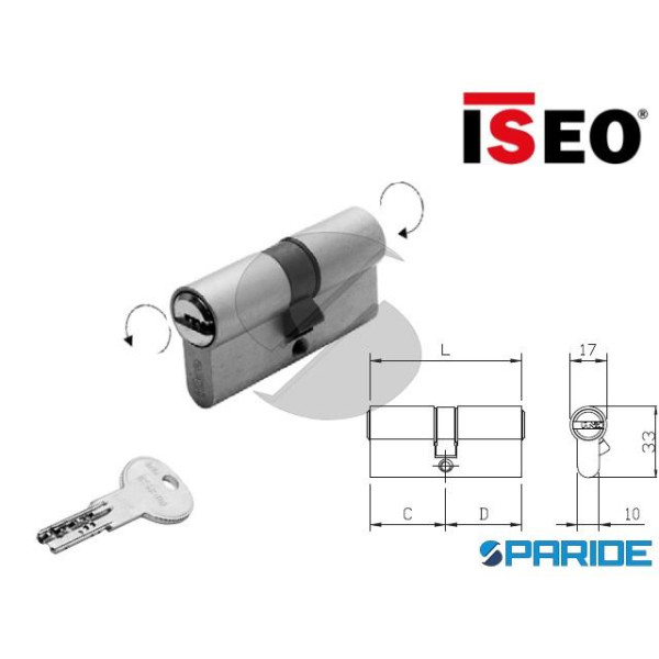 CILINDRO DOPPIO R6 L 90 8899454595 ISEO NICHELATO ...